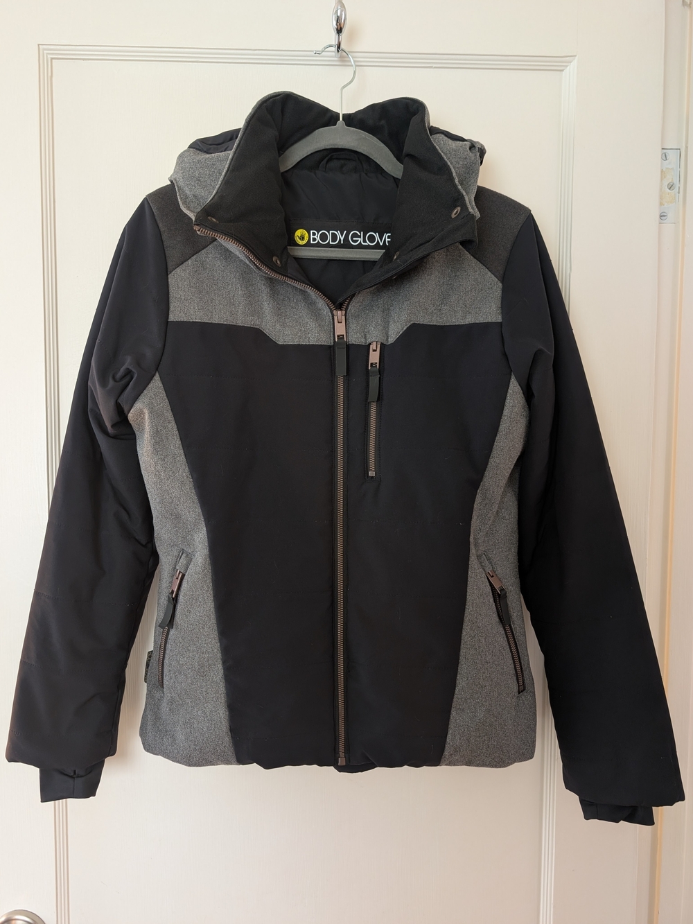 Body Glove Women's Black and Gray Insulated Ski Jacket with Hood